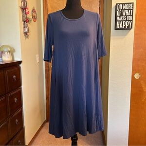 Philosophy blue short sleeve midi dress with pockets relaxed fit size M